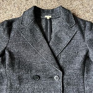 J. Crew Gray Double Button Jacket Blazer Size 0 Hip Length